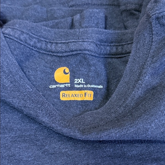 Set of (2) Carhartt Men’s XXL Gray & Black Yellow Logo Short Sleeve T-Shirts - Picture 8 of 9